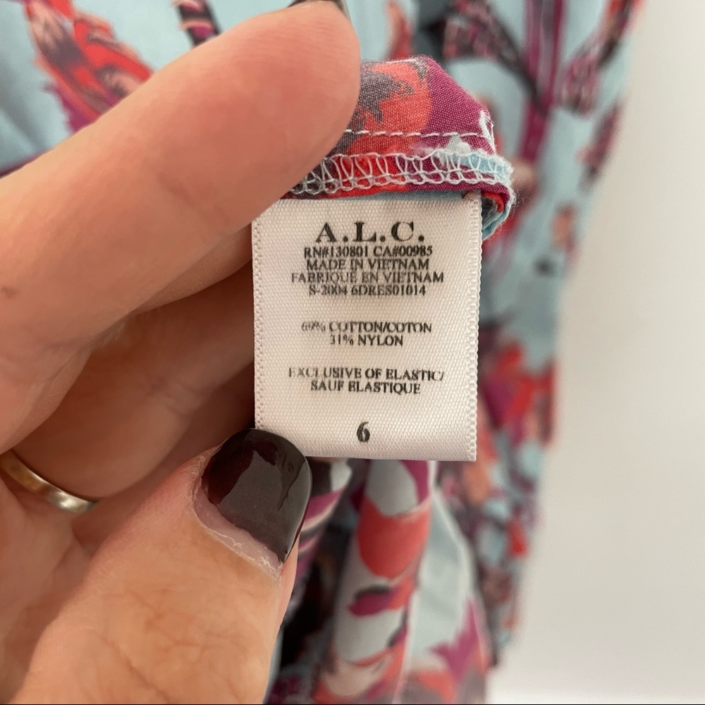 A.L.C. Blue and Red Floral Midi Dress - Picture 11 of 14